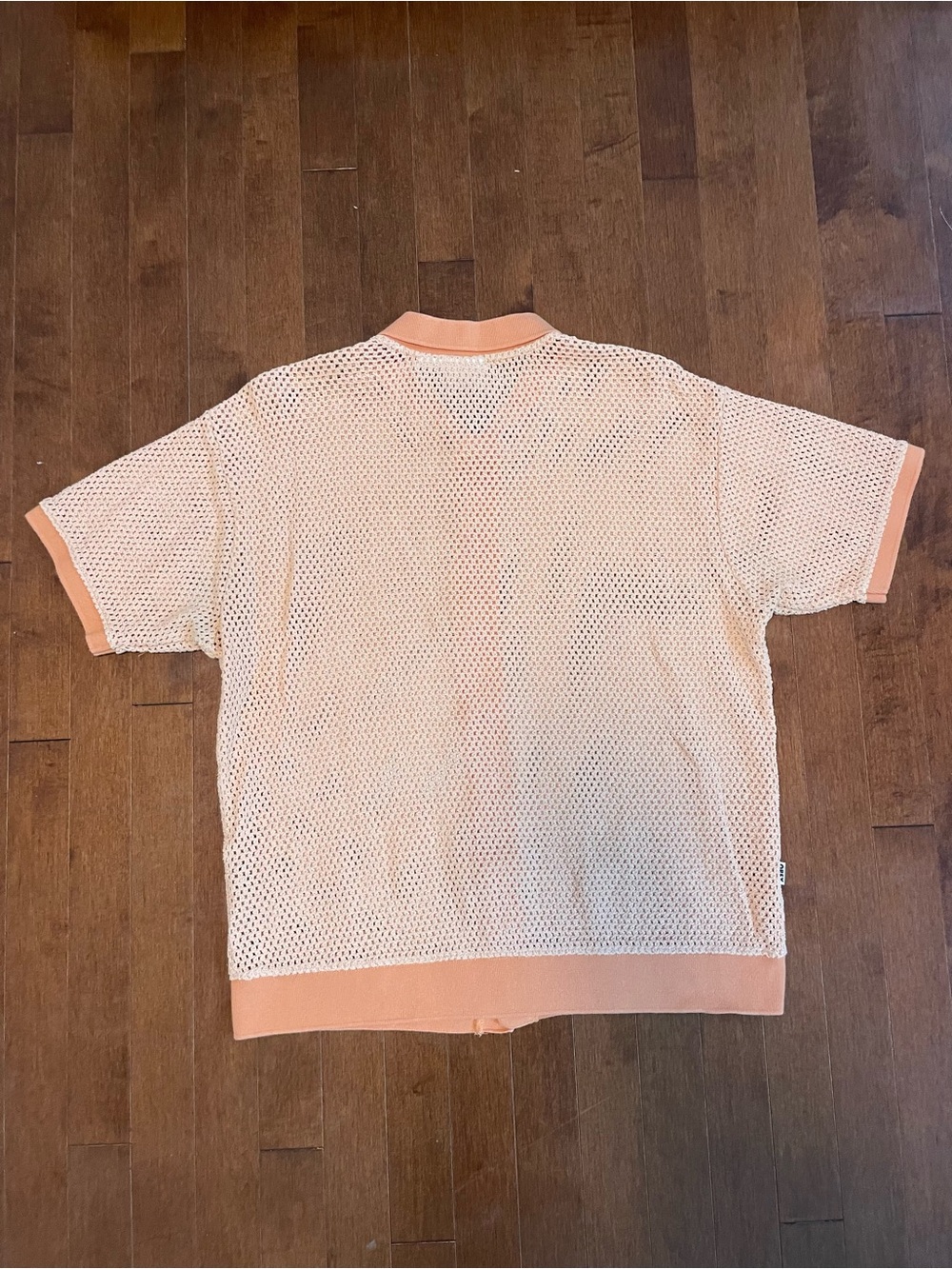 Obey Peach Short Sleeve Mesh Button-Up Polo - Picture 2 of 6